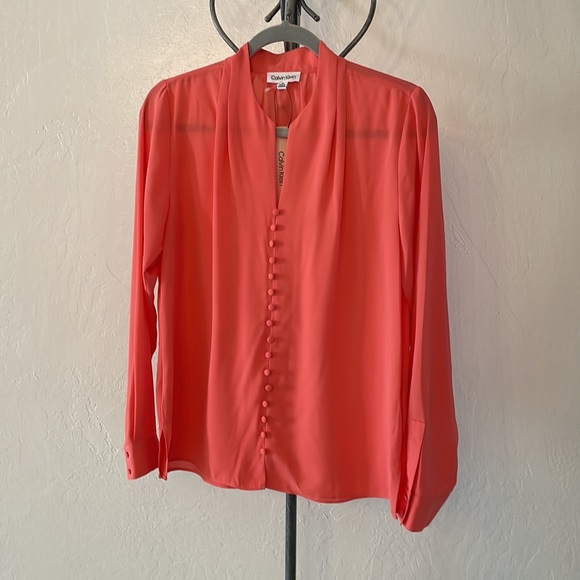 Calvin Klein, salmon suit shirt, size: PM, used once - Picture 2 of 4